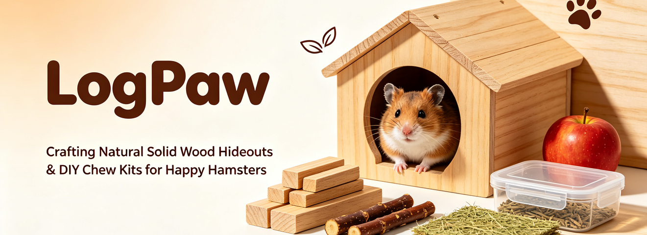 LogPaw: Crafting Natural Solid Wood Hideouts & DIY Chew Kits for Happy Hamsters