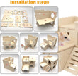 Hamster Toys 5-Piece Set ，Hamster House, Swing, Climbing Ladder, Seesaw & Exercise Wheel，Pet DIY Sport Exercise Toys Set, Small Animal Habitat Accessories ，Gerbils, Mice（Natural Wood）