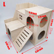 LogPaw Mini Hamster Maze Wooden House with Fun Slide and Two-Story Cabin, suitable for dwarf hamsters, mice, rats, and other small animals (for small hamsters only)