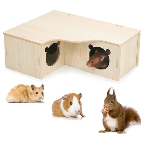 LogPaw Modular Wooden Hamster House with Multiple Openings
