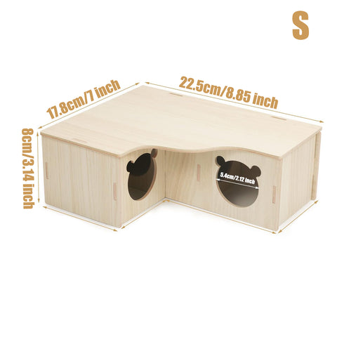 LogPaw Modular Wooden Hamster House with Multiple Openings