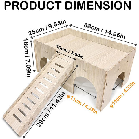 LogPaw Guinea Pig & Syrian Hamster Wooden Nest, Small Pet Hideout
